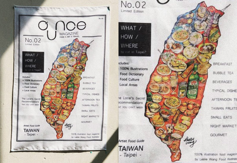 台灣美食地圖掛布 Taiwan Food Map Wall Hanging